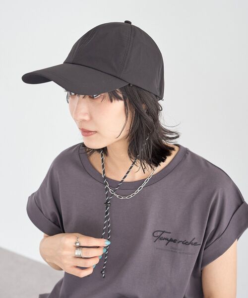 Green Parks(グリーンパークス)の「【遮熱】2wayUVカットシェードキャップ(キャップ・レディース・オフホワイト/ブラック・FREE)」の3枚目の写真