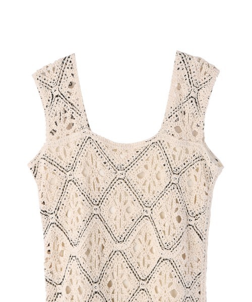 marjour(マージュール)の「CROCHET LACE DRESS(ワンピース・レディース・ホワイト×ブラック/チャコール・M)」の21枚目の写真