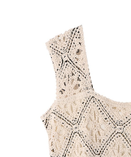marjour(マージュール)の「CROCHET LACE DRESS(ワンピース・レディース・ホワイト×ブラック/チャコール・M)」の22枚目の写真