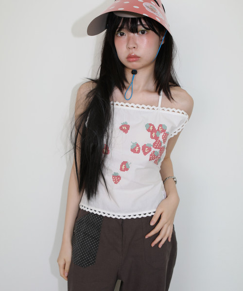 NOFFICIALNOFFICE(ノフィシャルノフィス)の「レッドストロベリーハンキー バックレストップ(Tシャツ/カットソー・レディース・その他・FREE)」の3枚目の写真