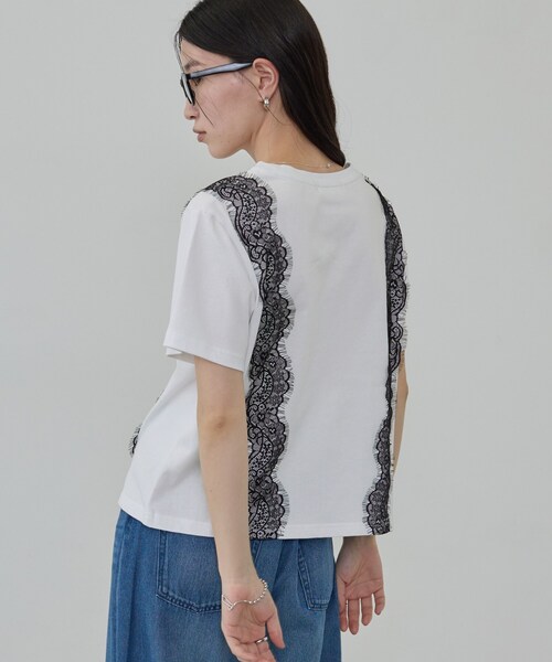 GALLEST(ギャレスト)の「レースステッチドTシャツ(Tシャツ/カットソー・レディース・ブラック/ベージュ/ホワイト・38)」の12枚目の写真