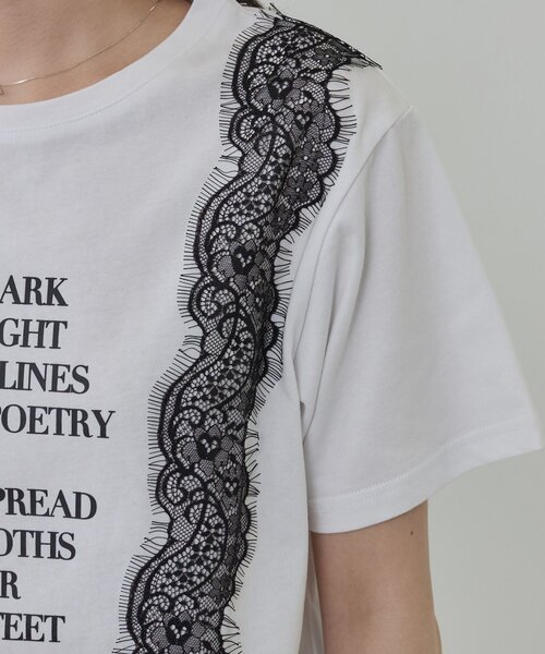 GALLEST(ギャレスト)の「レースステッチドTシャツ(Tシャツ/カットソー・レディース・ブラック/ベージュ/ホワイト・38)」の14枚目の写真