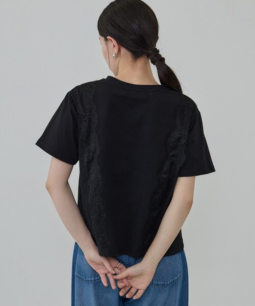 GALLEST(ギャレスト)の「レースステッチドTシャツ(Tシャツ/カットソー・レディース・ブラック/ベージュ/ホワイト・38)」の11枚目の写真