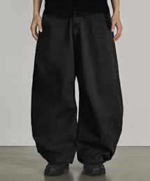 KANEITEI（カネイテイ）の「WIDE PANELED CURVED COTTON PANTS (BLACK)（その他パンツ）」