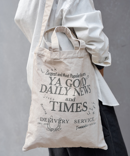 FRAMeWORK（フレームワーク）の「≪WEB限定 / 追加≫YA GOOD IDEAS YA GOOD DAILY NEWS TIMES T（トートバッグ・レディース・アイボリー/ブラウン・FREE）」の2枚目の写真