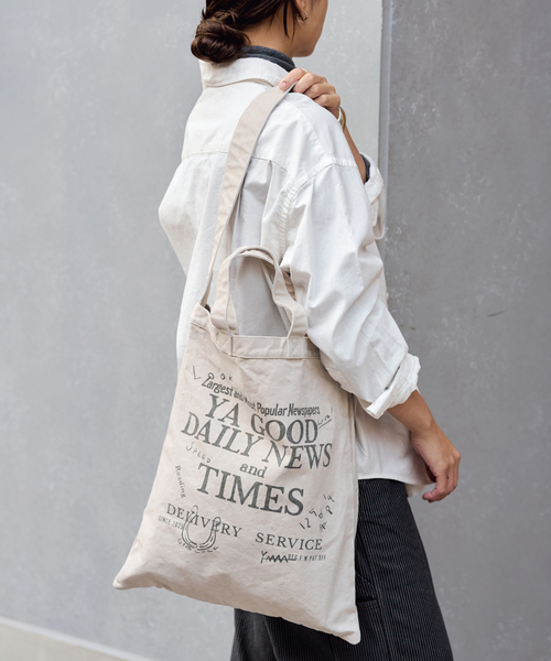 FRAMeWORK（フレームワーク）の「≪WEB限定 / 追加≫YA GOOD IDEAS YA GOOD DAILY NEWS TIMES T（トートバッグ・レディース・アイボリー/ブラウン・FREE）」の9枚目の写真