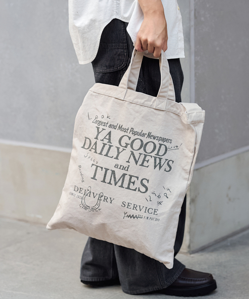 FRAMeWORK（フレームワーク）の「≪WEB限定 / 追加≫YA GOOD IDEAS YA GOOD DAILY NEWS TIMES T（トートバッグ・レディース・アイボリー/ブラウン・FREE）」の12枚目の写真