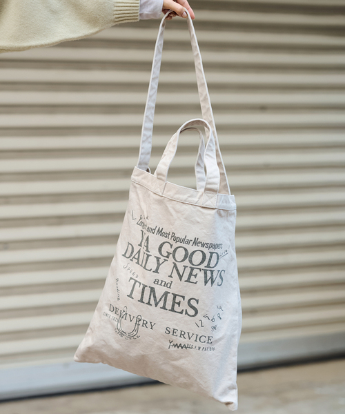 FRAMeWORK（フレームワーク）の「≪WEB限定 / 追加≫YA GOOD IDEAS YA GOOD DAILY NEWS TIMES T（トートバッグ・レディース・アイボリー/ブラウン・FREE）」の13枚目の写真