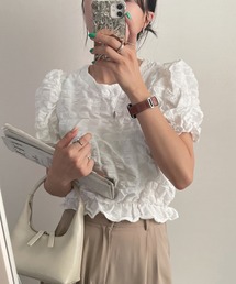 パフスリワッシャーギャザーブラウス