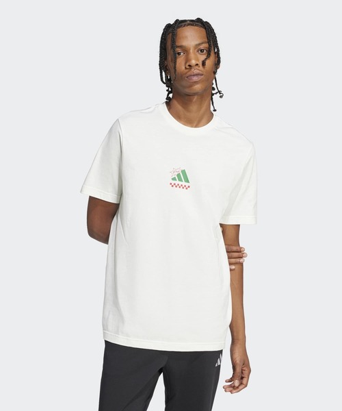 adidas（アディダス）の「ラウンジ ピザグラフィック 半袖Tシャツ / アディダス adidas（Tシャツ/カットソー・メンズ・オフホワイト・XX-LARGE/3XL/LARGE/MEDIUM/SMALL/X-LARGE/X-SMALL）」の6枚目の写真