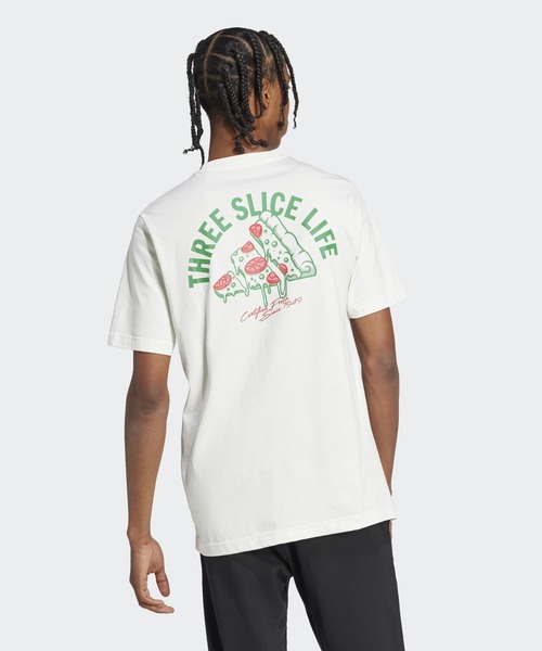 adidas（アディダス）の「ラウンジ ピザグラフィック 半袖Tシャツ / アディダス adidas（Tシャツ/カットソー・メンズ・オフホワイト・XX-LARGE/3XL/LARGE/MEDIUM/SMALL/X-LARGE/X-SMALL）」の7枚目の写真
