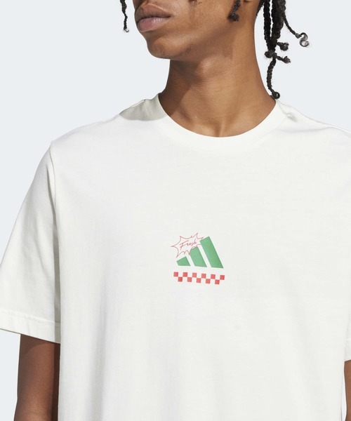 adidas（アディダス）の「ラウンジ ピザグラフィック 半袖Tシャツ / アディダス adidas（Tシャツ/カットソー・メンズ・オフホワイト・XX-LARGE/3XL/LARGE/MEDIUM/SMALL/X-LARGE/X-SMALL）」の3枚目の写真