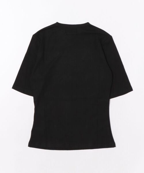 semuse(セミューズ)の「5分袖スリムフィットシンプルTシャツ(Tシャツ/カットソー・レディース・ブラック/ホワイト・FREE)」の14枚目の写真