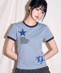 STARリング半袖Tシャツ[ライトブルー]