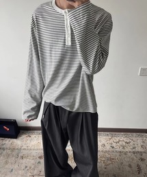 Ressaca（レサーカ）の「ボーダーヘンリーネックロンT（Tシャツ/カットソー）」