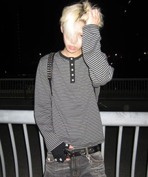 Ressaca（レサーカ）の「ボーダーヘンリーネックロンT（Tシャツ/カットソー）」