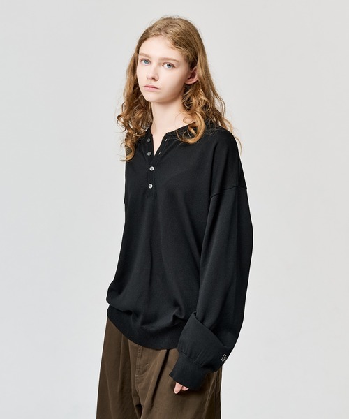 WETTEMPT(ウィテンプト)の「HIGH GAUGE HENRY NECK L/S KNIT / ハイゲージヘンリーネックL/Sニット(ニット/セーター・メンズ・ネイビー/ブラウン/グレー/ブラック・SMALL/MEDIUM/LARGE)」の10枚目の写真