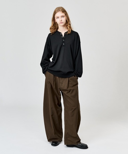 WETTEMPT(ウィテンプト)の「HIGH GAUGE HENRY NECK L/S KNIT / ハイゲージヘンリーネックL/Sニット(ニット/セーター・メンズ・ネイビー/ブラウン/グレー/ブラック・SMALL/MEDIUM/LARGE)」の14枚目の写真