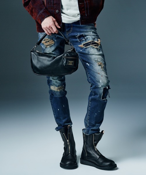 glamb(グラム)の「Double Zip Combat Boots / ダブルジップコンバットブーツ(ブーツ・メンズ・ブラック/ベージュ・25/26/27/28)」の5枚目の写真