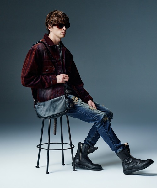glamb(グラム)の「Double Zip Combat Boots / ダブルジップコンバットブーツ(ブーツ・メンズ・ブラック/ベージュ・25/26/27/28)」の6枚目の写真
