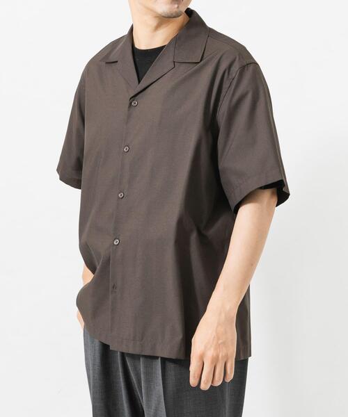 URBAN RESEARCH（アーバンリサーチ）の「TECH BLEND RAYON OPEN COLLAR SHIRTS（シャツ/ブラウス・メンズ・ブラウン/ブラック/ベージュ系その他・LARGE/MEDIUM）」の3枚目の写真