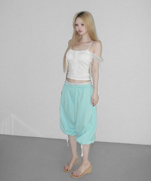 THEAIRTOWN(ジエアタウン)の「chloe mesh shirring top(シャツ/ブラウス・レディース・ブラック/ホワイト・FREE)」の11枚目の写真