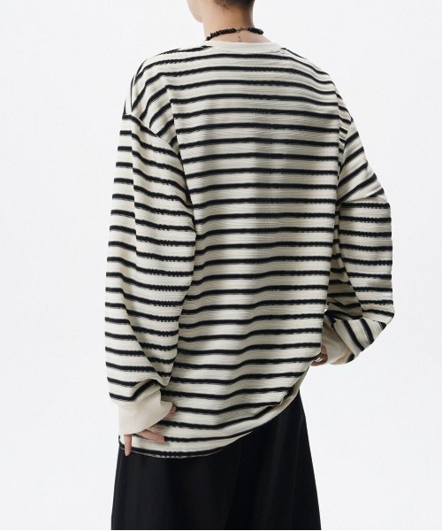 DOUBLE STEAL(ダブルスティール)の「DSボーダー長袖Tシャツ(Tシャツ/カットソー・メンズ・レッド/ホワイト/ブラック・X-LARGE/LARGE/MEDIUM)」の9枚目の写真