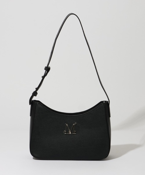 MUCENT(ムセント)の「【MUCENT/ムセント】TERIN METAL LOGO LEATHER HOBO BAG UNISEX/テリン メタル ロゴ レザー ホーボーバッグ ユニセックス(ショルダーバッグ・レディース・ブラック・FREE)」の2枚目の写真