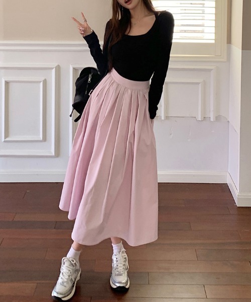 AMAJI(アマジ)の「Aライン フレアスカート(スカート・レディース・ライトピンク・MEDIUM/LARGE/X-LARGE/SMALL)」の1枚目の写真