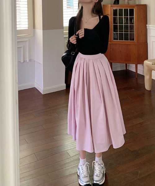 AMAJI(アマジ)の「Aライン フレアスカート(スカート・レディース・ライトピンク・MEDIUM/LARGE/X-LARGE/SMALL)」の2枚目の写真