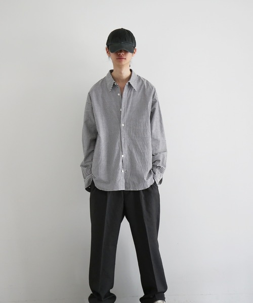 KAIKO(カイコー)の「KAIKO Regular collar shirt(シャツ/ブラウス・メンズ・ブラック/ネイビー/サックスブルー/レッド・2)」の1枚目の写真