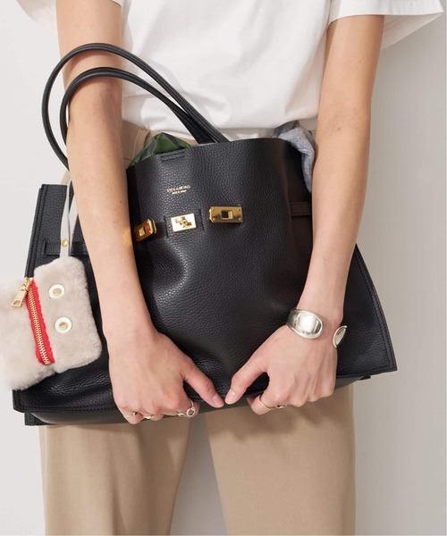 Spick & Span(スピックアンドスパン)の「《新色有り / 追加》VIOLAd’ORO イタリアンWフェイスレザートートバッグ L(トートバッグ・レディース・ブラック/グレー・FREE)」の15枚目の写真