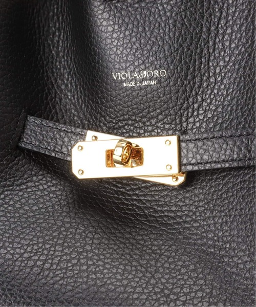 Spick & Span(スピックアンドスパン)の「《新色有り / 追加》VIOLAd’ORO イタリアンWフェイスレザートートバッグ L(トートバッグ・レディース・ブラック/グレー・FREE)」の8枚目の写真