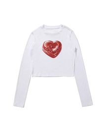 The Friends Heart Candy Crop Tee White