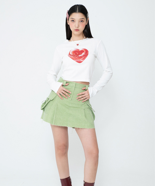 LOTSYOU(ロッツユー)の「The Friends Heart Candy Crop Tee White(Tシャツ/カットソー・レディース・その他・OS)」の3枚目の写真