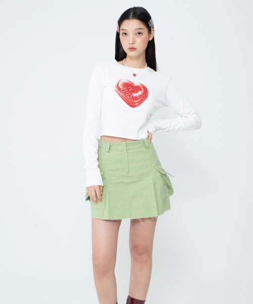LOTSYOU(ロッツユー)の「The Friends Heart Candy Crop Tee White(Tシャツ/カットソー・レディース・その他・OS)」の4枚目の写真