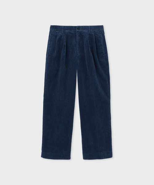 PS Paul Smith(ピーエスポールスミス)の「ワイドコーデュロイ タックトラウザーズ / 262103 A109(その他パンツ・メンズ・ネイビー/ダークグレー・MEDIUM/LARGE)」の1枚目の写真