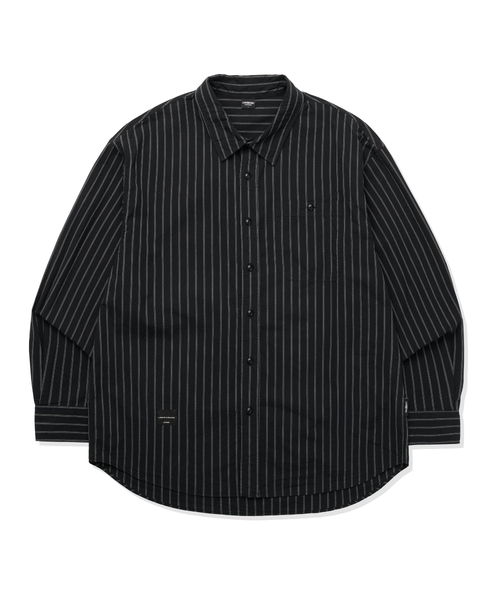 LIFE WORK（ライフワーク）の「フォーマルピンストライプシャツ（シャツ/ブラウス・メンズ・ブラック/アイボリー・MEDIUM/LARGE）」の2枚目の写真