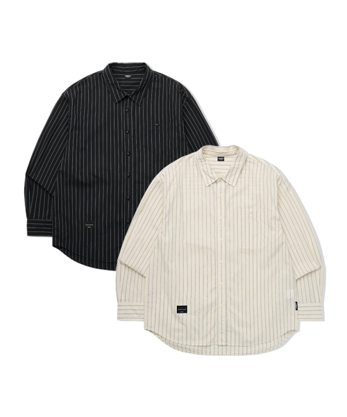 LIFE WORK（ライフワーク）の「フォーマルピンストライプシャツ（シャツ/ブラウス・メンズ・ブラック/アイボリー・MEDIUM/LARGE）」の3枚目の写真