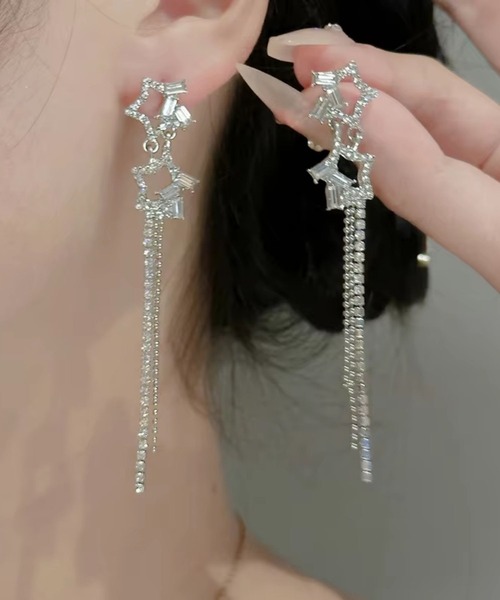 tunee(チュニー)の「【TUNE】ビジューロングピアス(ピアス(両耳用)・レディース・シルバー系その他2/シルバー系その他/シルバー系その他3/シルバー系その他4・FREE)」の5枚目の写真