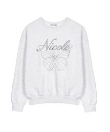 NICOLE BUTTERFLY スウェットシャツ_メランジグレー