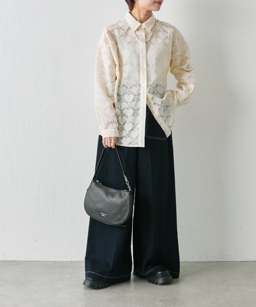 ear PAPILLONNER(イアパピヨネ)の「シアーハートシャツ【SUM1 STYLE】(シャツ/ブラウス・レディース・ホワイト/レモンイエロー・FREE)」の8枚目の写真