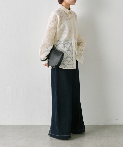 ear PAPILLONNER(イアパピヨネ)の「シアーハートシャツ【SUM1 STYLE】(シャツ/ブラウス・レディース・ホワイト/レモンイエロー・FREE)」の9枚目の写真