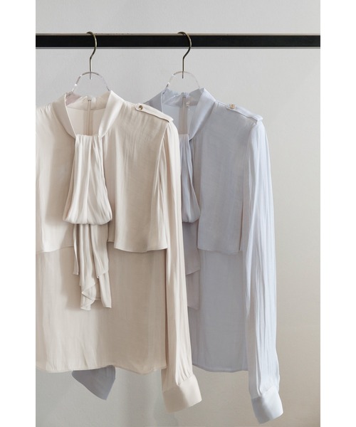 Her lip to(ハーリップトゥー)の「Tiered Frill Bow Blouse(Tシャツ/カットソー・レディース・ライトグレー/ホワイト系・S/M)」の7枚目の写真