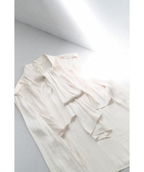 Her lip to(ハーリップトゥー)の「Tiered Frill Bow Blouse(Tシャツ/カットソー・レディース・ライトグレー/ホワイト系・S/M)」の8枚目の写真