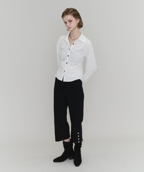 Rohwel(ローウェル)の「Side Snap Flare Capri Pants / サイドスナップフレアカプリパンツ(その他パンツ・レディース・カーキ/ブラック・FREE)」の7枚目の写真