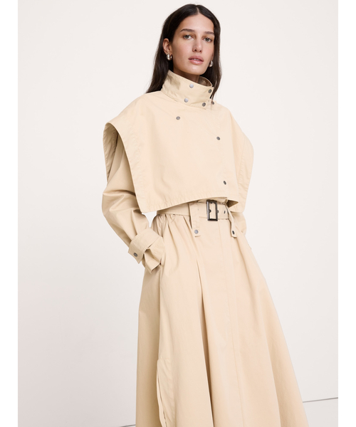 Banana Republic(バナナリパブリック)の「コットンツイル ユーティリティ トレンチドレス(ワンピース・レディース・アイボリー・L/M/S/XS)」の3枚目の写真