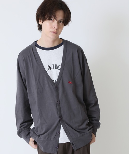POLOCHAMPS(ポロチャンプス)の「POLOCHAMPS ポロチャンプス メンズ コットンカーディガン ワンポイント刺繍ロゴ(カーディガン/ボレロ・メンズ・チャコール/ネイビー/ブラック/杢グレー・L/M)」の4枚目の写真