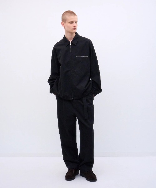 ATON（エイトン）の「【ATON/エイトン】COTTON GABARDINE | HARRINGTON JACKET（ブルゾン・メンズ・ブラック/グレー・4/2）」の3枚目の写真