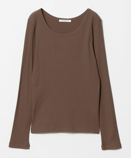 BEAUTY&YOUTH UNITED ARROWS(ビューティーアンドユースユナイテッドアローズ)の「コットンリブ クルーネック ロングスリーブ(Tシャツ/カットソー・レディース・ブラック/ブラウン系/オフホワイト・FREE)」の3枚目の写真
